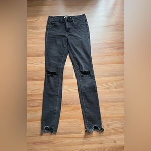 Refuge Charcoal Distressed Skinny Jeans
